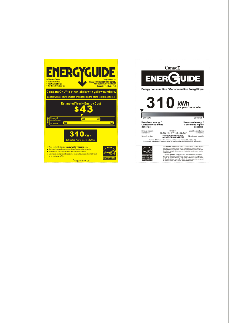 First page image of the manual for DFF116B2WDBR