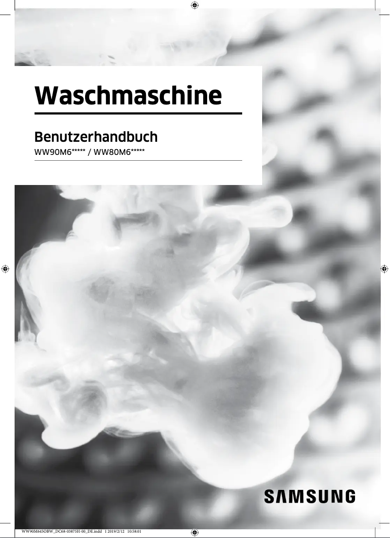 First page image of the manual for WW90M645OBW