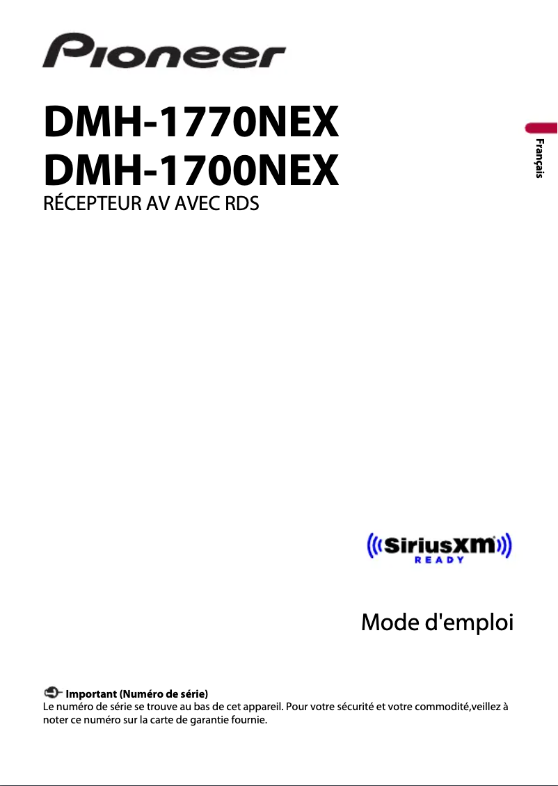 First page image of the manual for DMH-1700NEX