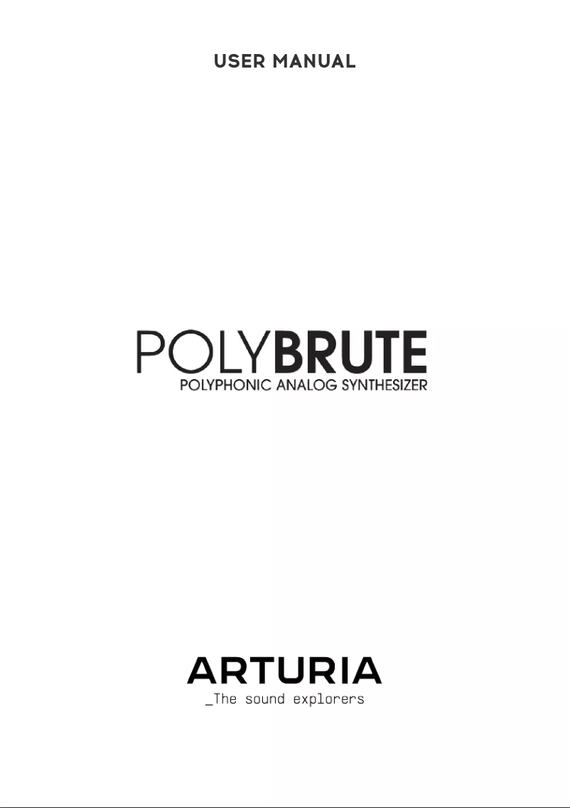 First page image of the manual for PolyBrute 6
