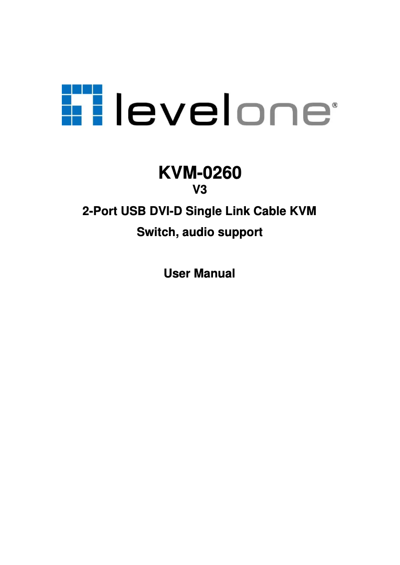 First page image of the manual for KVM-0260