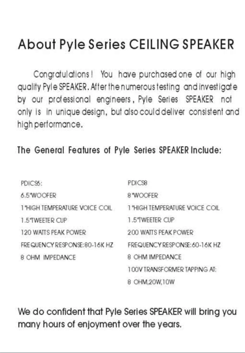 Page 1 of the manual User Manual Pyle PDICS6