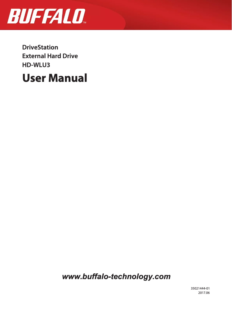 Page 1 of the manual User Manual Buffalo DriveStation HD-WLU3