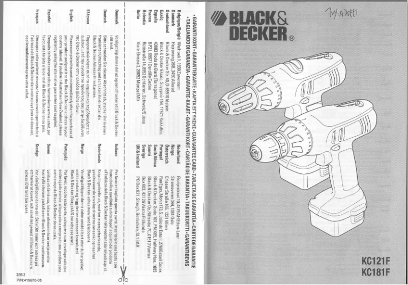 Page 1 of the manual User Manual Black & Decker KC181FK