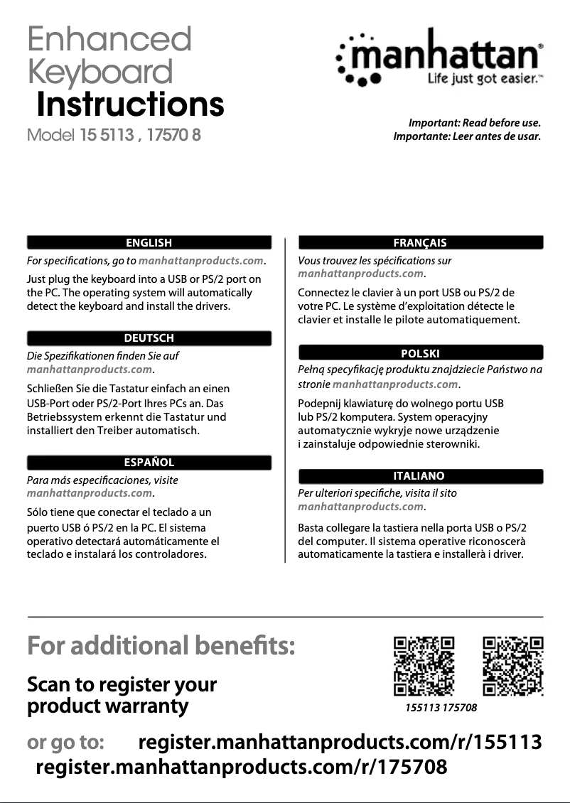 First page image of the manual for 155113