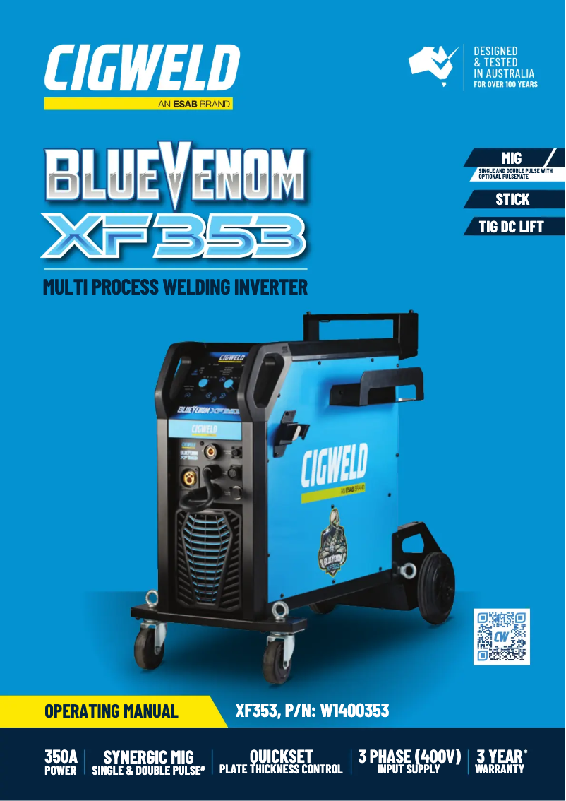 First page image of the manual for BlueVenom XF353