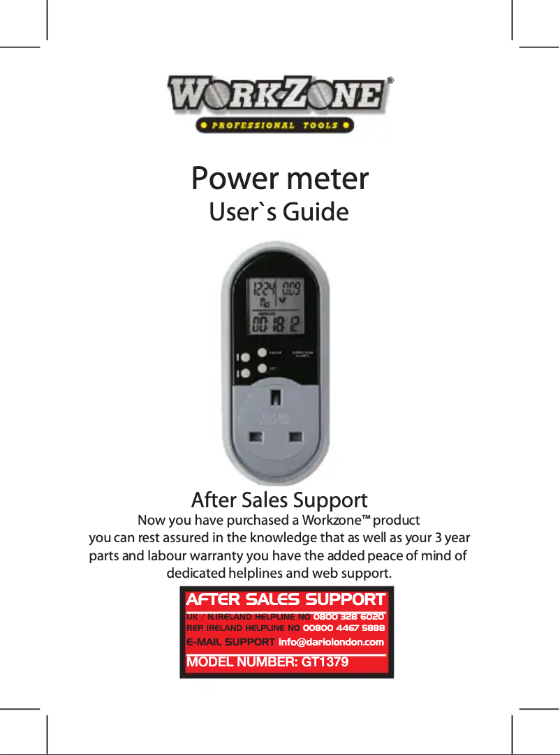 First page image of the manual for GT379