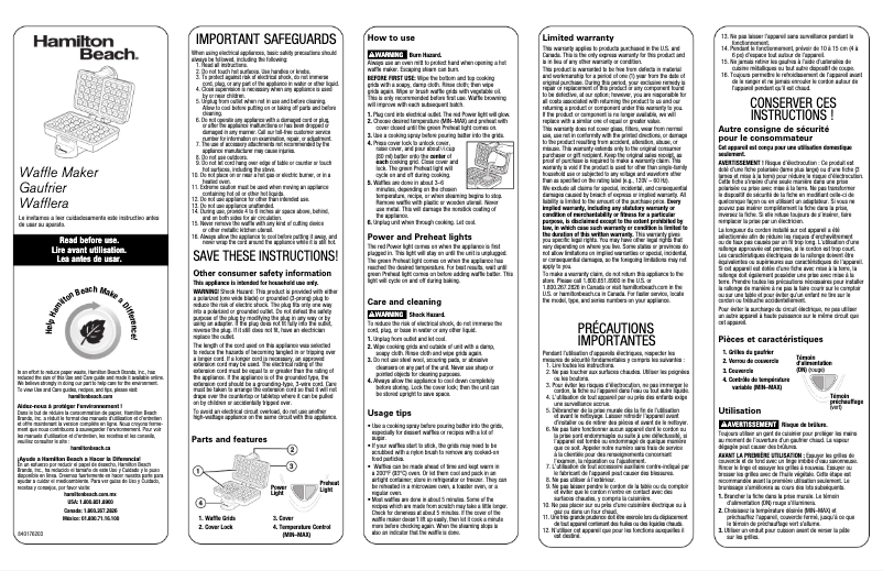 Image de la première page du manuel de l'appareil 26009