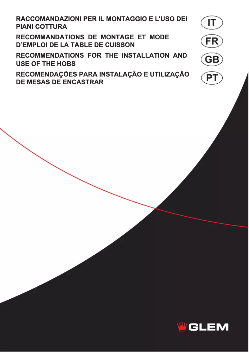 Page 1 of the manual User Manual Glem Gas GV647BK