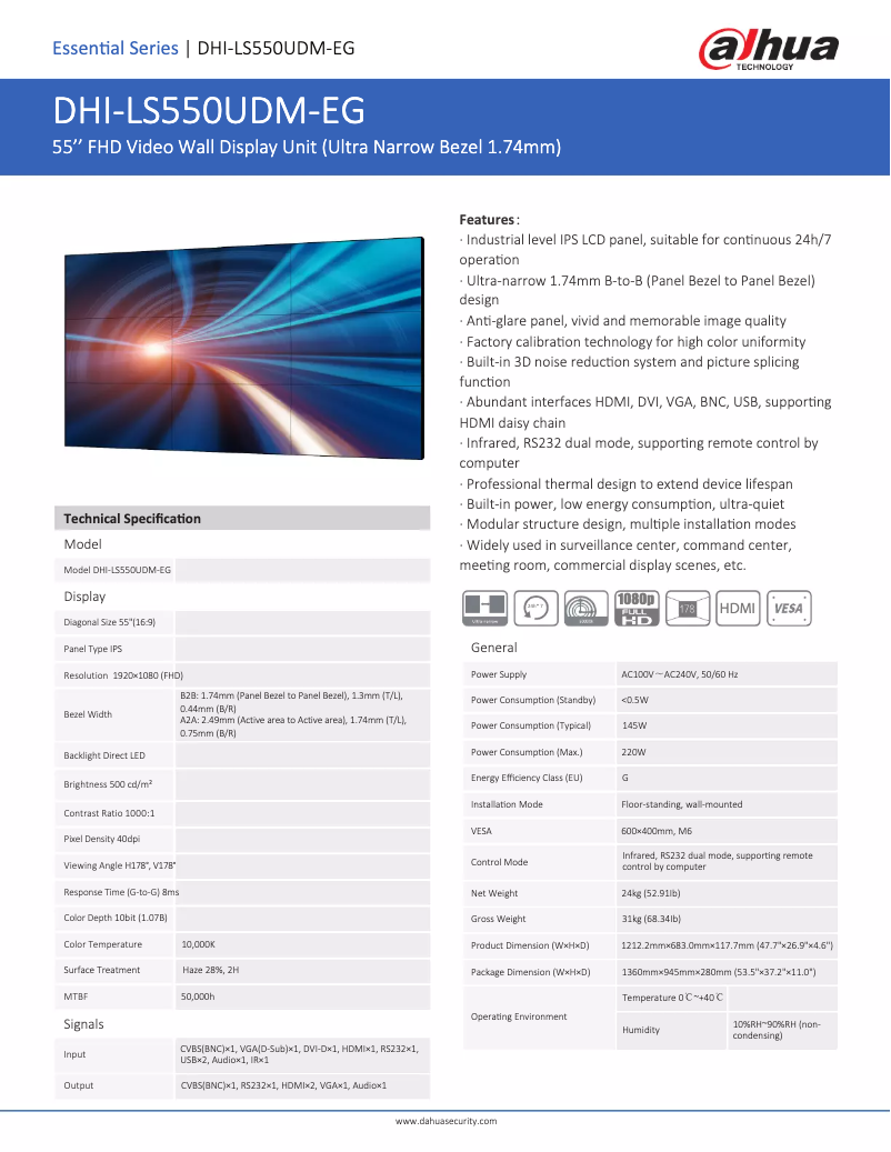 First page image of the manual for LS550UDM-EG