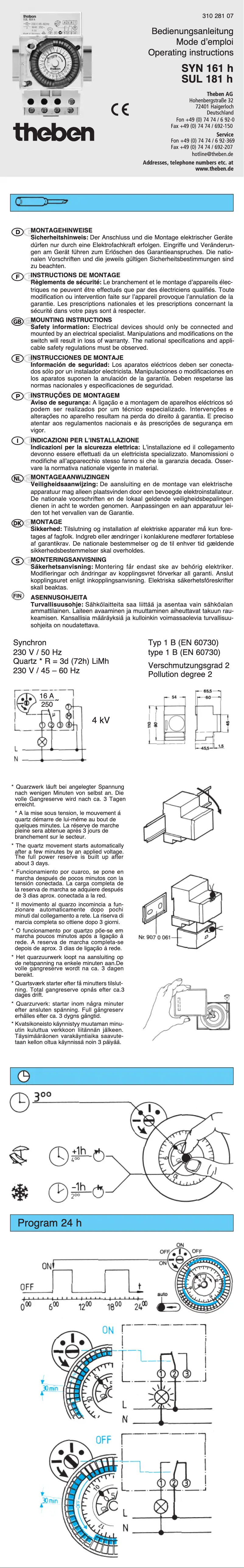 First page image of the manual for SUL 181 h 12V