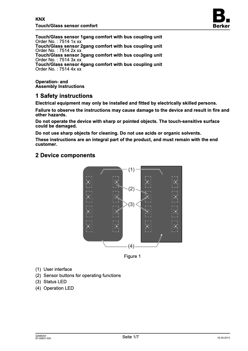 Page 1 of the manual User Manual Hager 75141835
