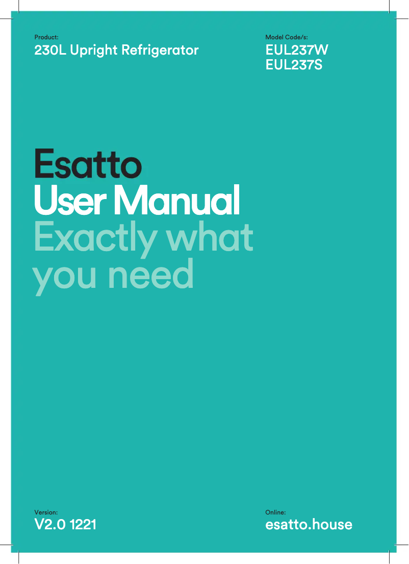 Page 1 of the manual User Manual Esatto ETM239S