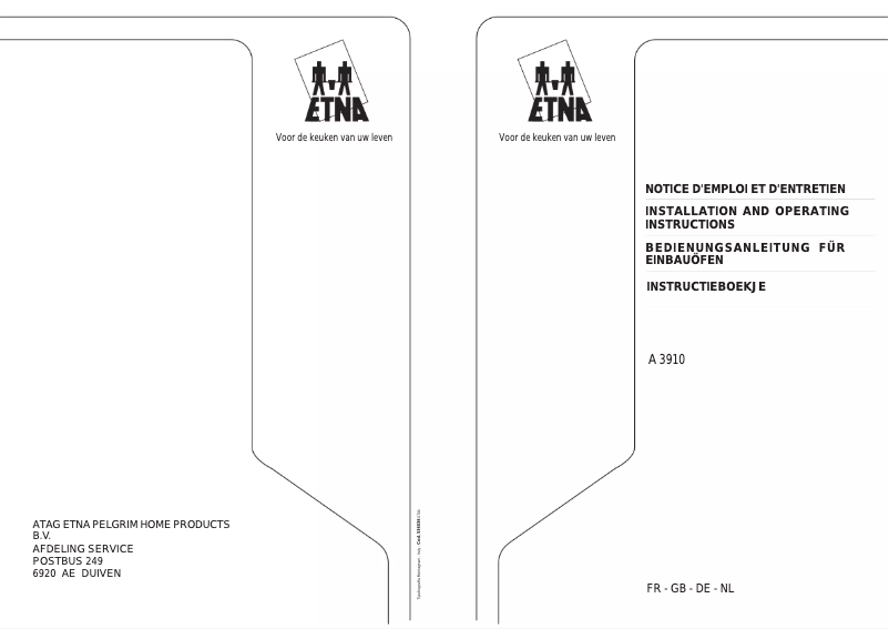 Page 1 of the manual User Manual Etna A3910