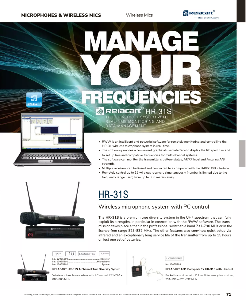 Page 1 of the manual Catalogue Relacart H-31