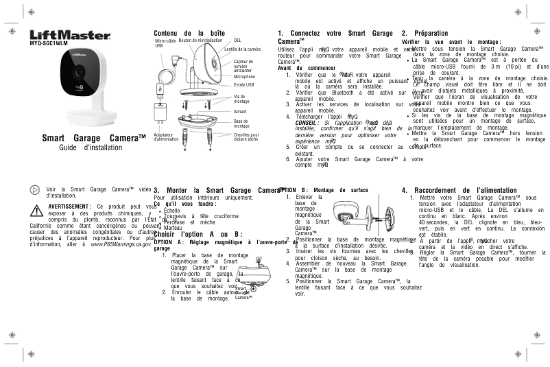 Page 1 of the manual User Manual LiftMaster MYQ-SGC1WLM