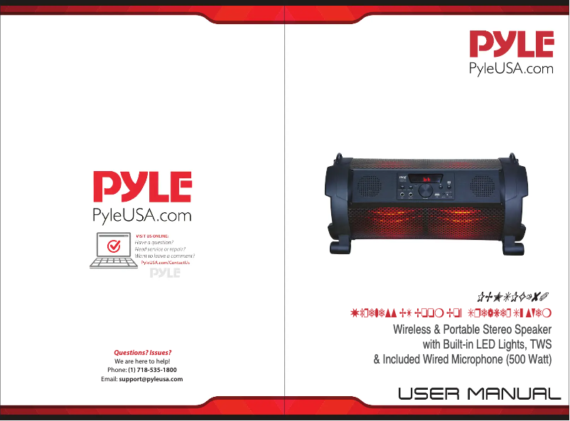 Page 1 of the manual User Manual Pyle PBMSPG180