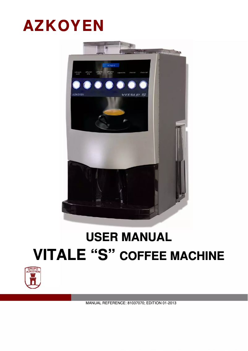 Page 1 of the manual User Manual Azkoyen Vitale S