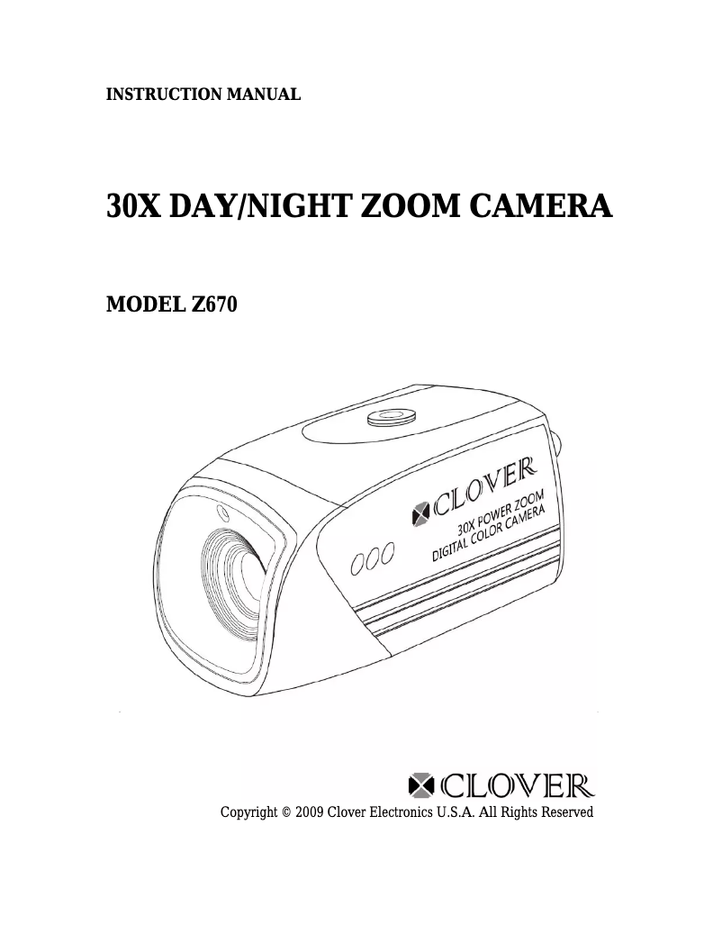 Page 1 of the manual User Manual Clover Electronics Z670