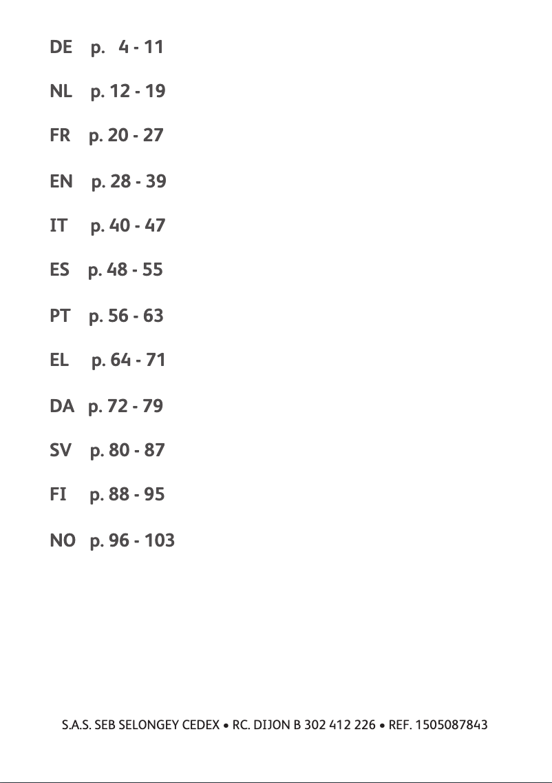 First page image of the manual for ActiFry Essential FZ3010