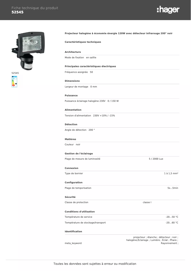 First page image of the manual for 52545