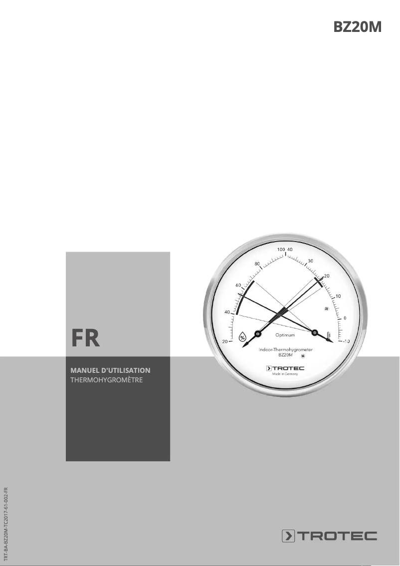 Page 1 of the manual User Manual Trotec BZ20M