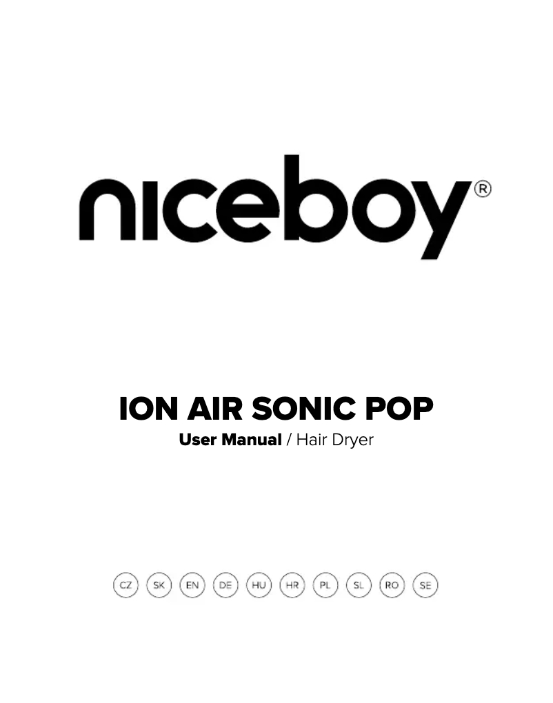Page 1 of the manual User Manual Niceboy ION AIR Sonic Pop
