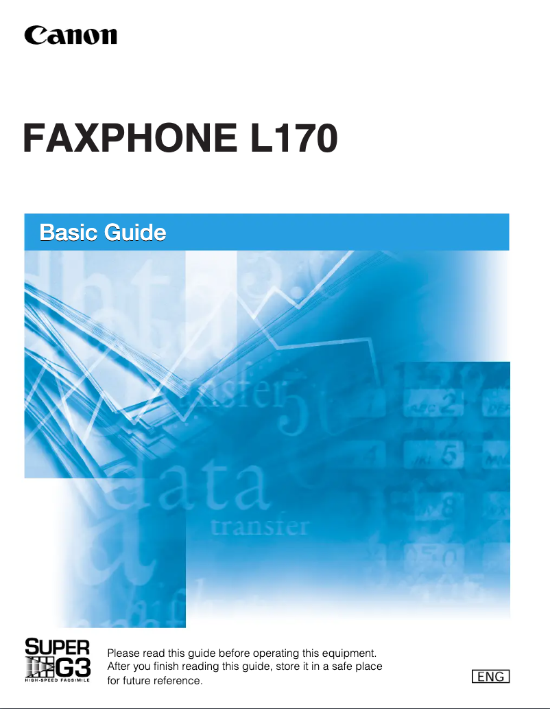 First page image of the manual for Faxphone L170
