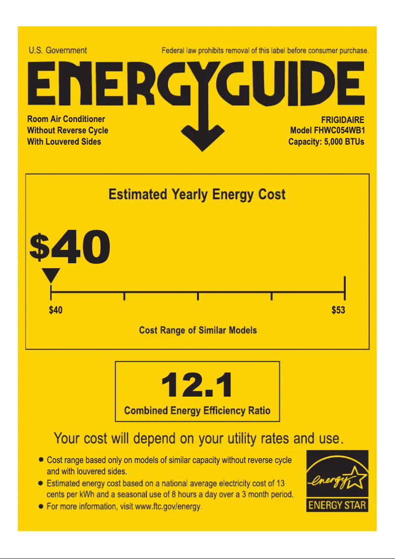 First page image of the manual for FHWC054WB1