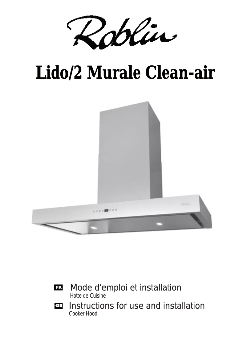 Page 1 of the manual User Manual Roblin Lido 900 CLEAN-R