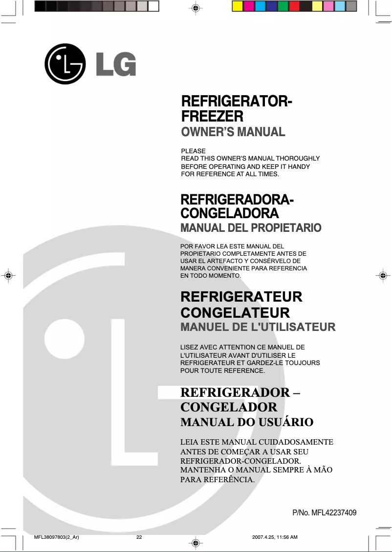 Page 1 of the manual User Manual LG GR-M600YQ