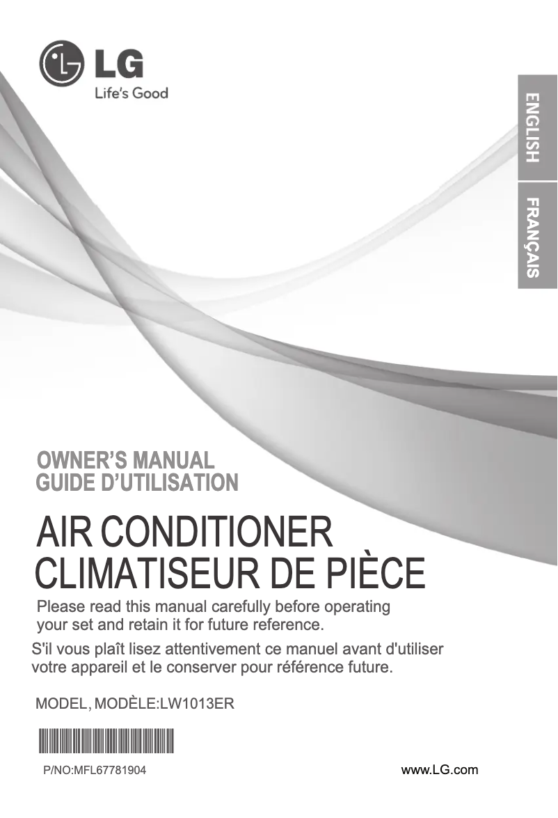 Page 1 of the manual User Manual LG LW1011ER