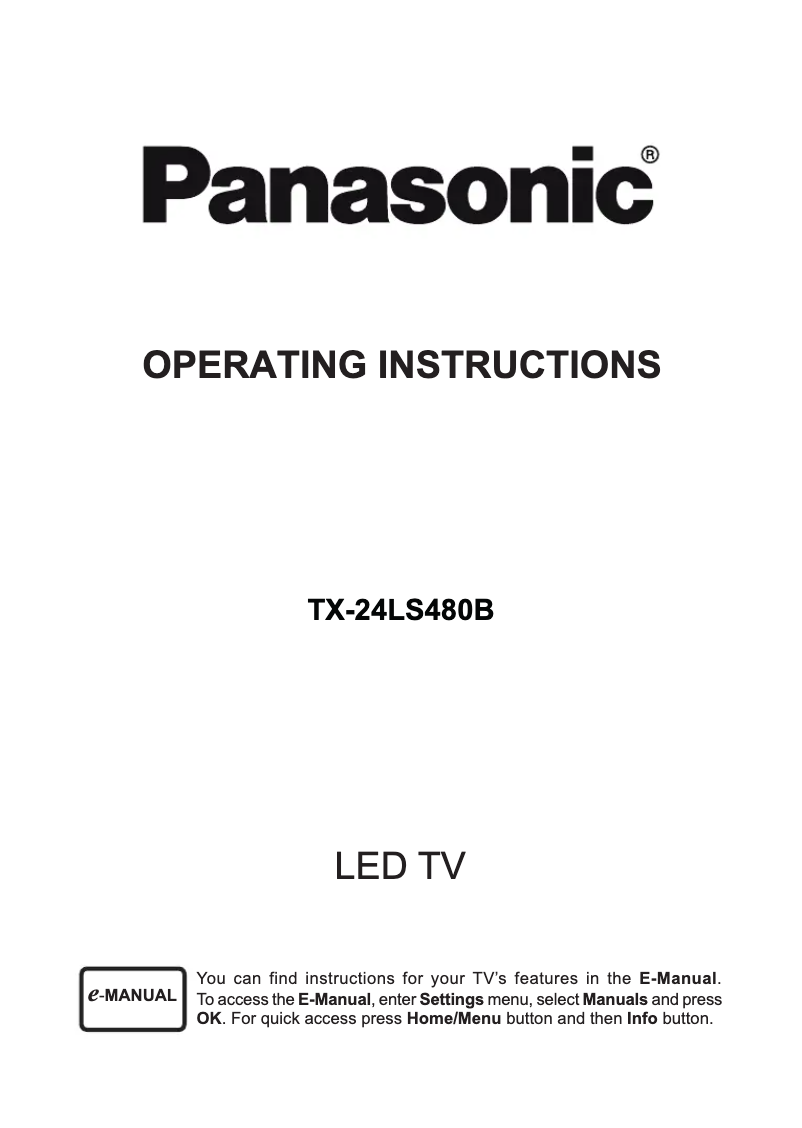 Page 1 of the manual User Manual Panasonic TX-24LS480B