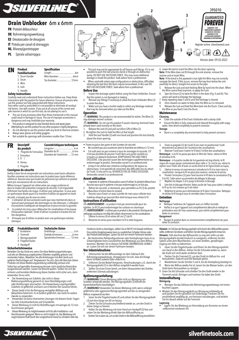 First page image of the manual for 395010