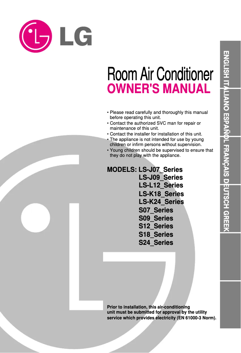 First page image of the manual for LS-L1260NL