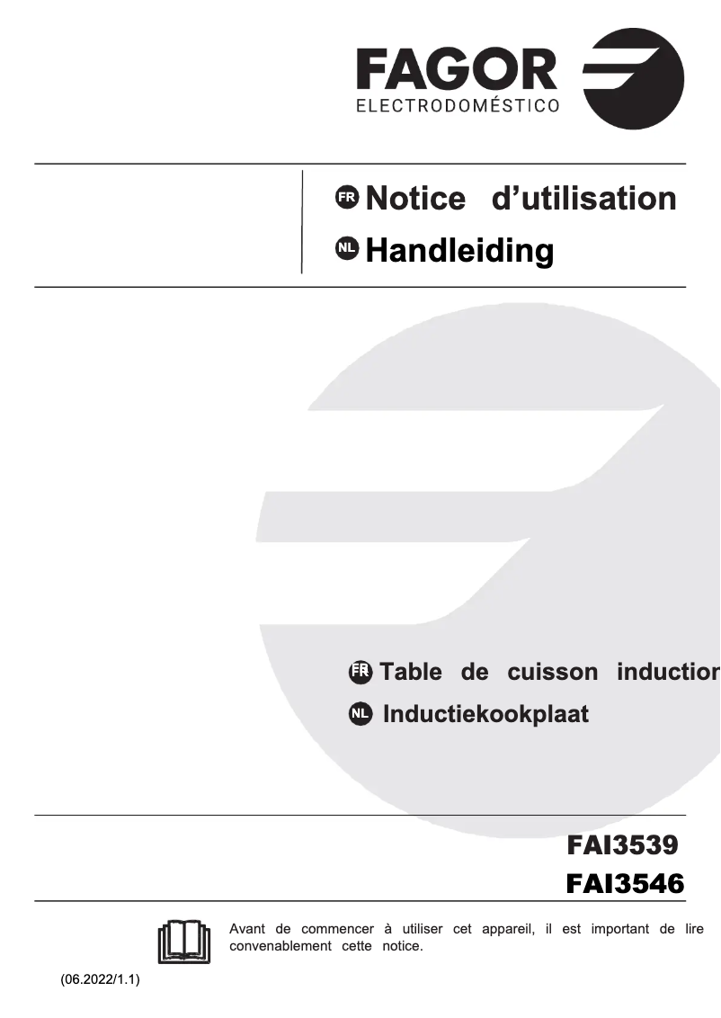 First page image of the manual for FAI3546