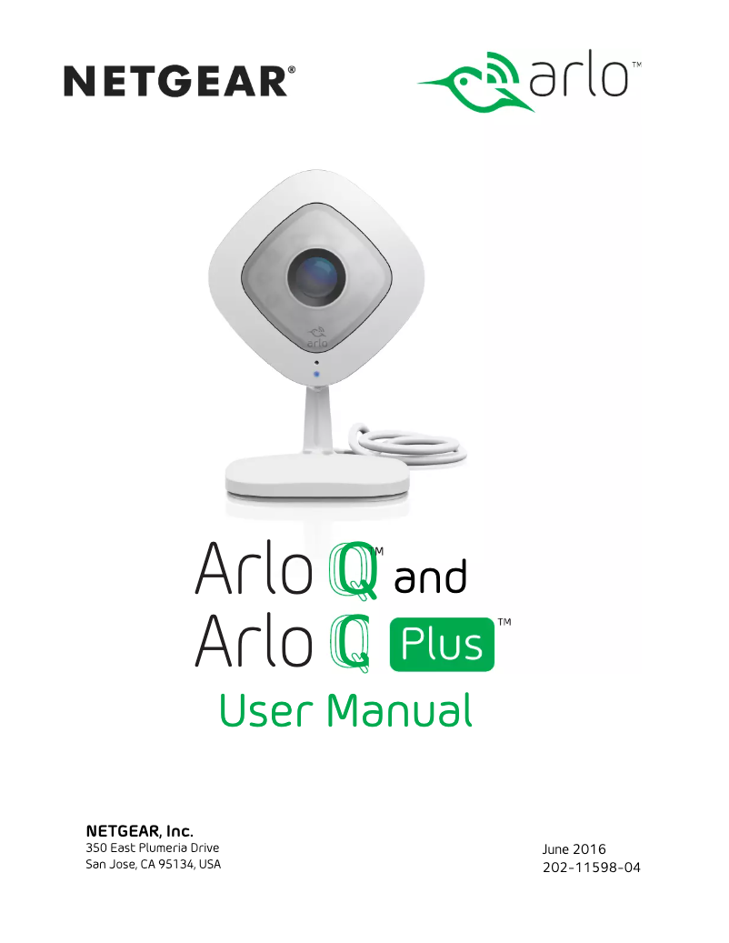 First page image of the manual for Arlo Q