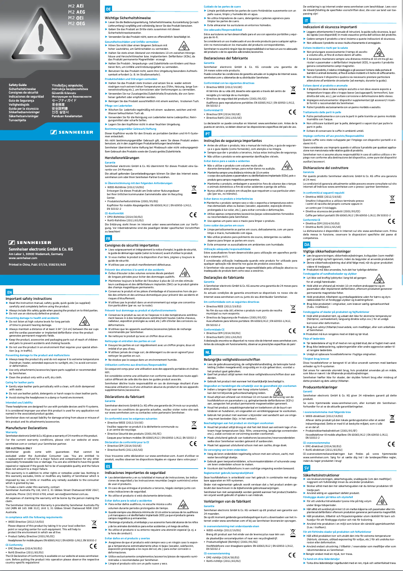 First page image of the manual for MOMENTUM On-Ear 2