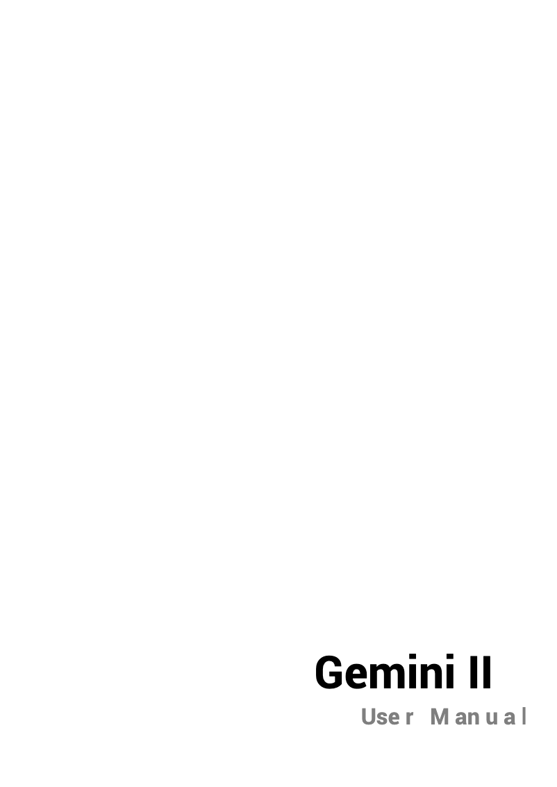 Page 1 of the manual User Manual SE Electronics Gemini II