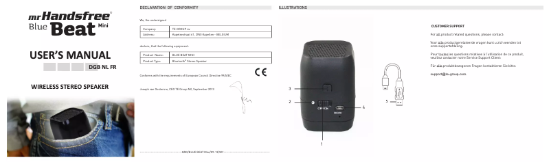 First page image of the manual for Bluetooth Mini Beatbox 3W
