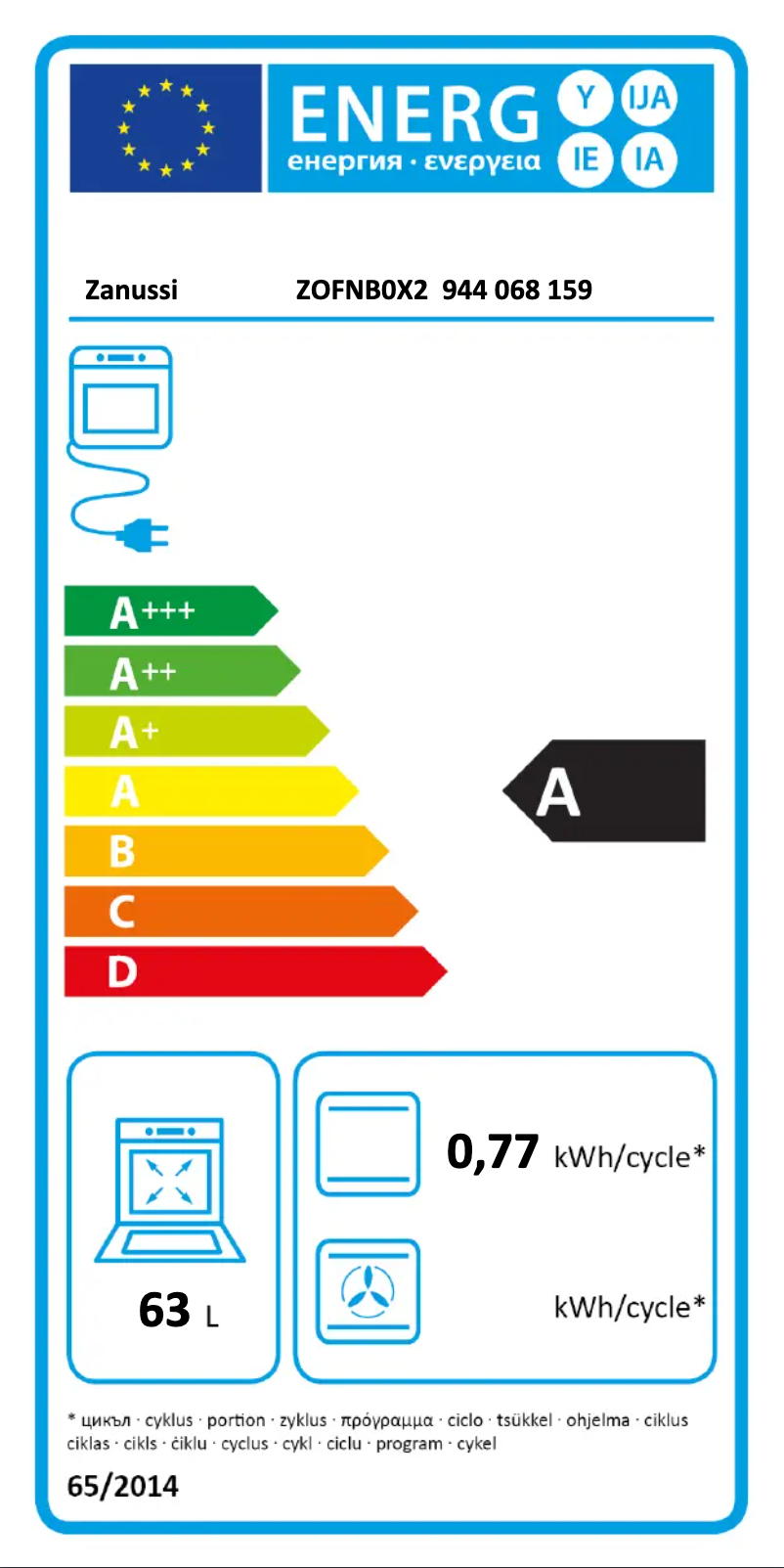 First page image of the manual for ZOFNB0X2