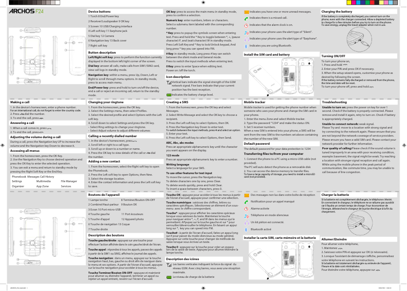Page 1 of the manual User Manual Archos F24