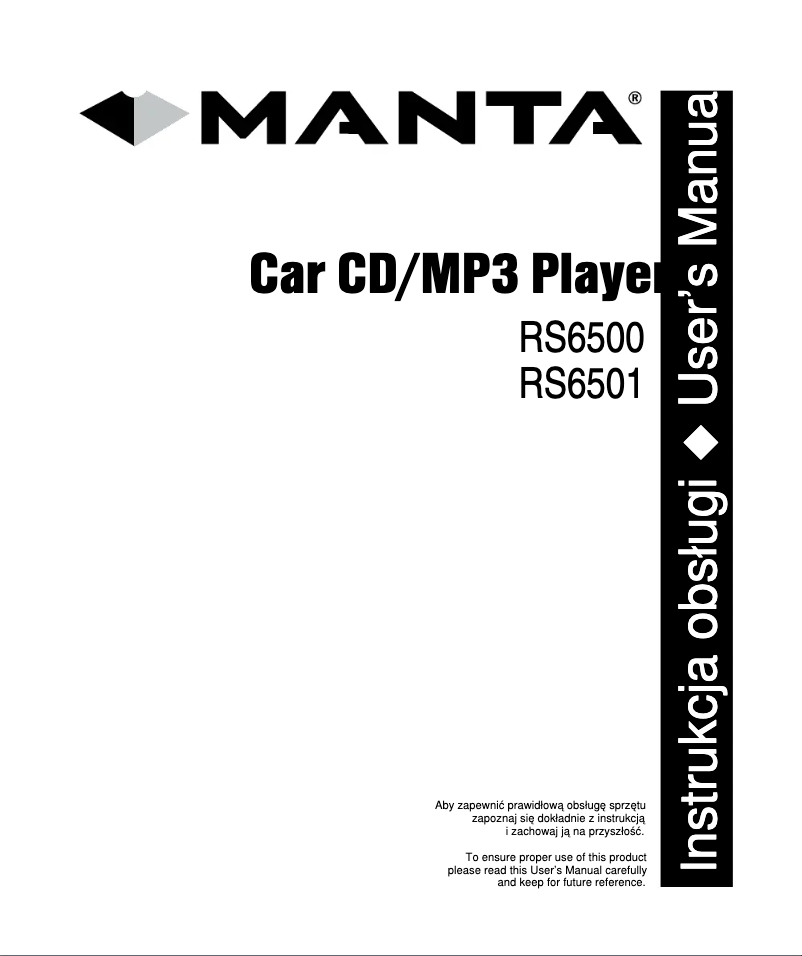 Page 1 of the manual User Manual Manta RS6500