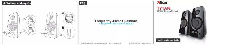 Page 1 of the manual User Manual Trust Tytan 2.0 Speaker Set 18005