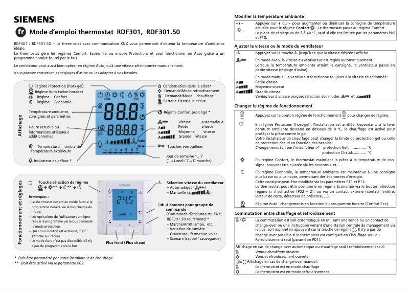 First page image of the manual for RDF301.50