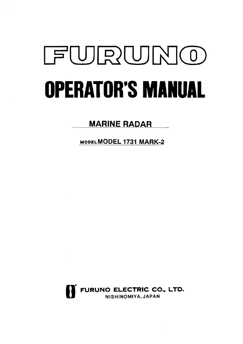 Page 1 of the manual User Manual Furuno 1731 Mark-2