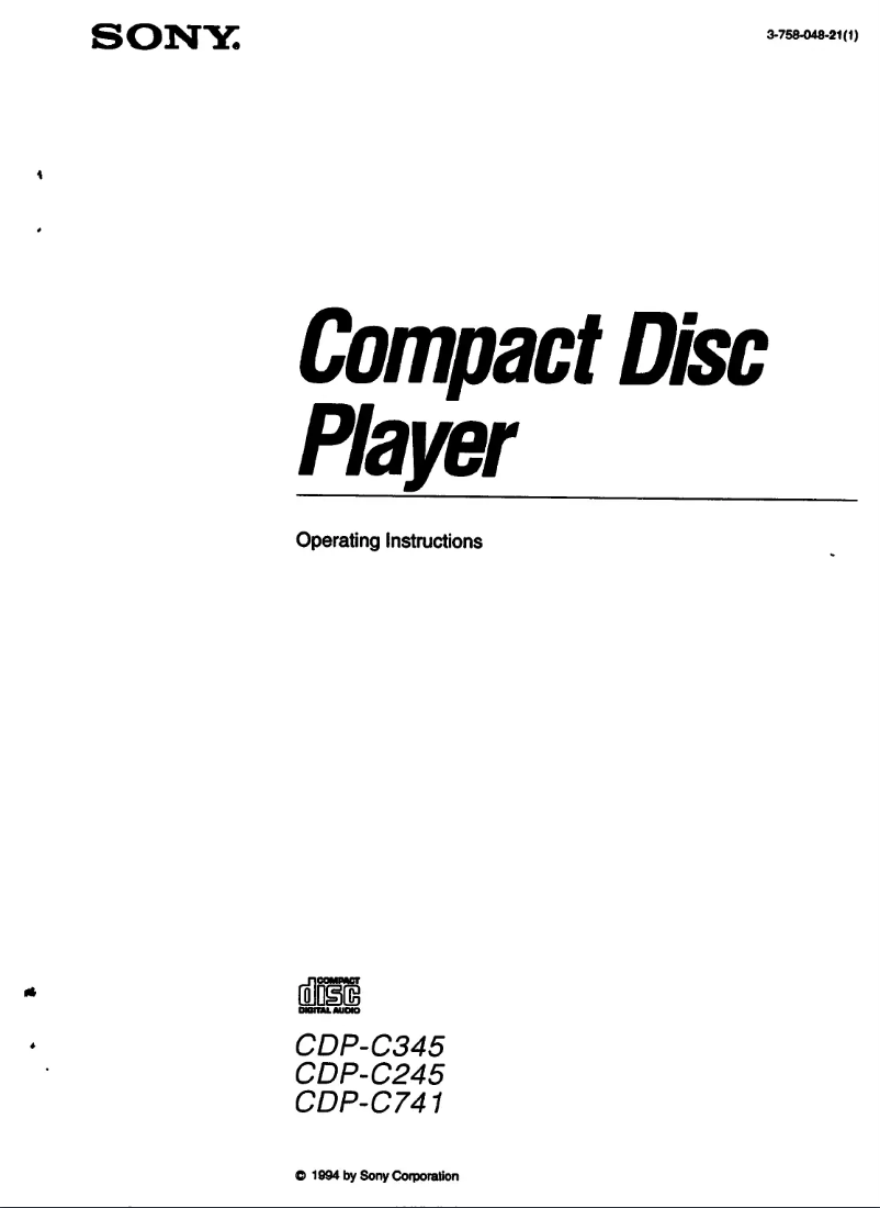 First page image of the manual for CDP-C741