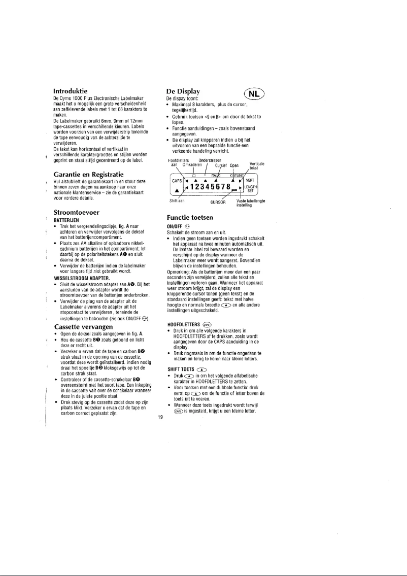 First page image of the manual for 1000 Plus