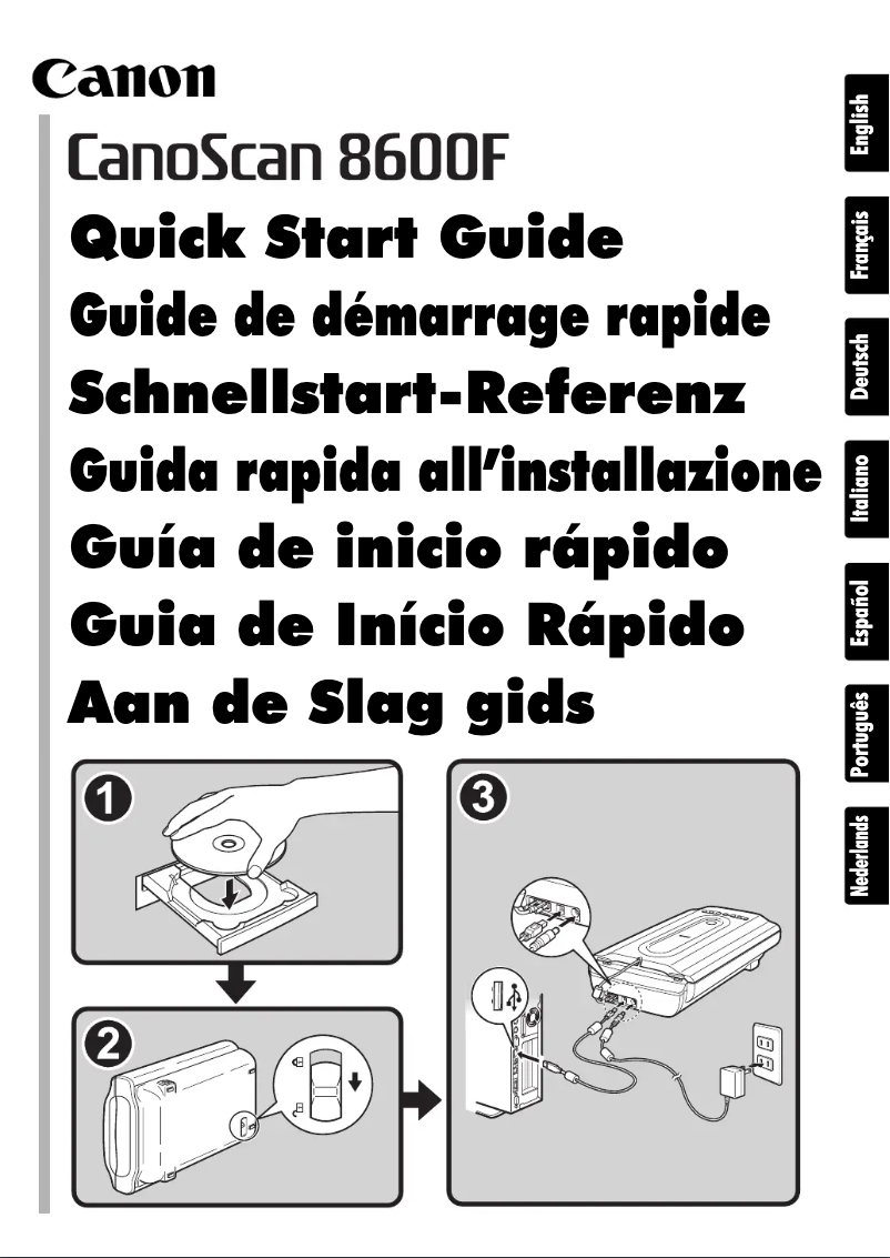 Page 1 of the manual User Manual Canon CanoScan 8600F