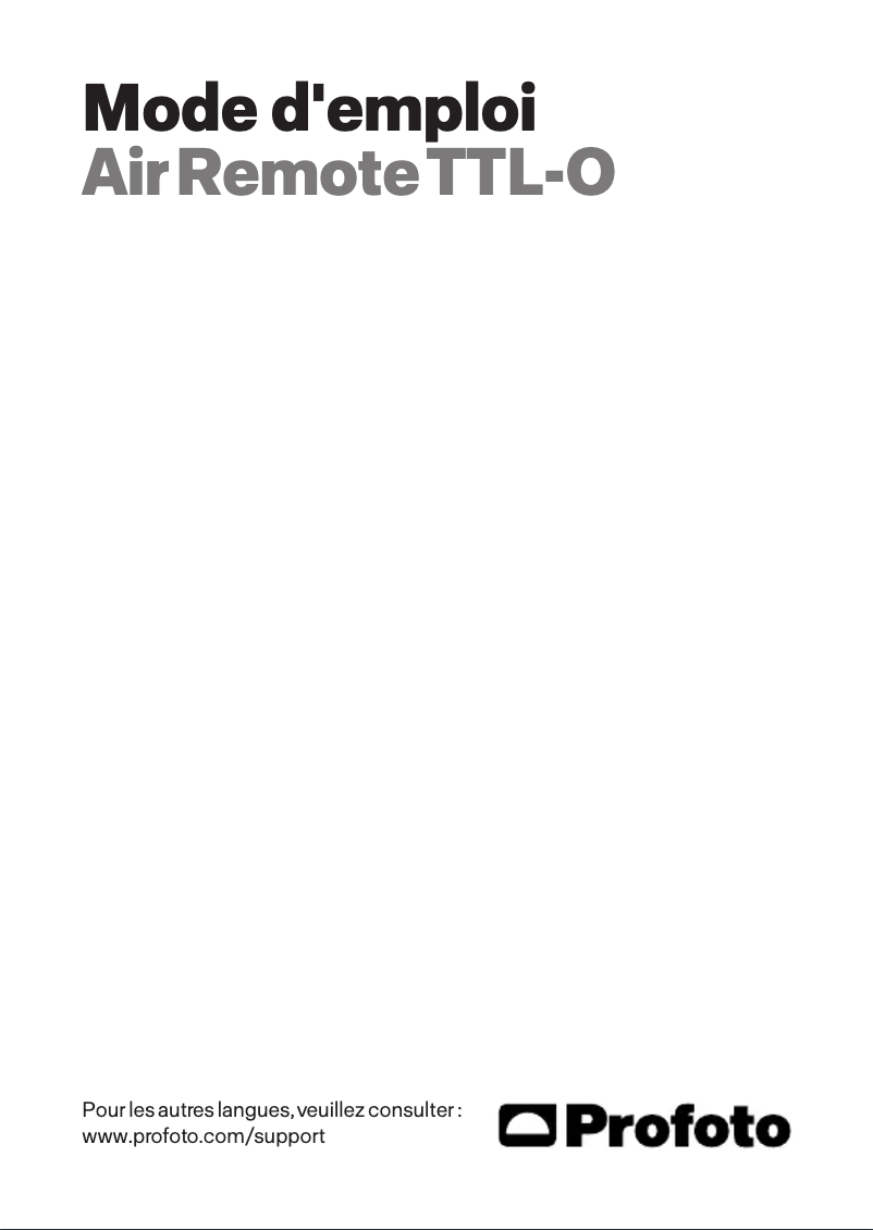 First page image of the manual for Air Remote TTL-O